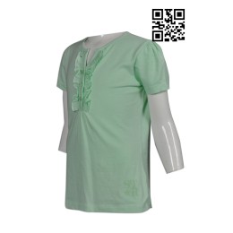 FA318訂製淨色童裝T恤  設計皺褶邊T恤   訂做童裝T恤衫   T恤生產商 FA318訂製淨色童裝T恤  設計皺褶邊T恤   訂做童裝T恤衫   T恤生產商